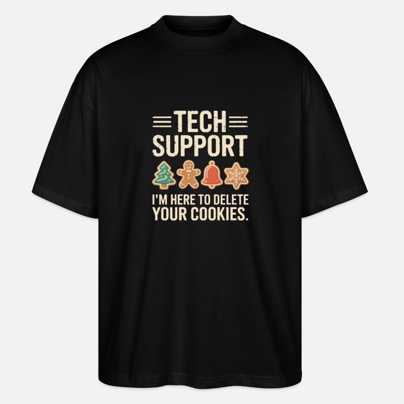 Technische Support-Cookies: Yuletide debuggen - Stanley/Stella Oversized Unisex Bio T-Shirt Blaster 2.0 - Schwarz