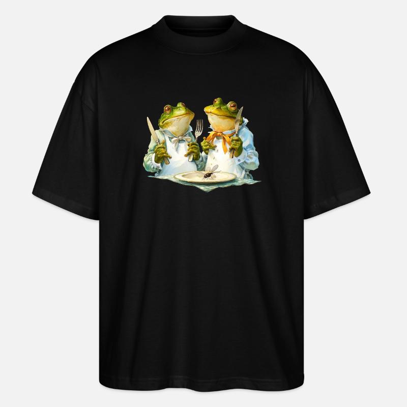 Froschköche am Tisch - Stanley/Stella Oversized Unisex Bio T-Shirt Blaster 2.0 - Schwarz