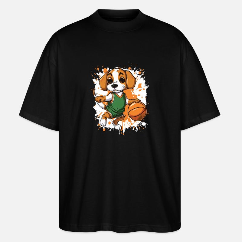 Basketball-Hund Spritz-Splash - Stanley/Stella Oversized Unisex Bio T-Shirt Blaster 2.0 - Schwarz
