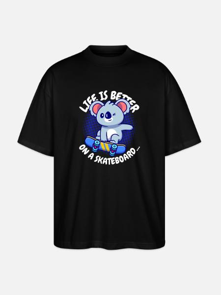 Koala Skateboard Joie de vivre - Stanley/Stella Oversized Unisex Organic T-shirt Blaster 2.0 - black