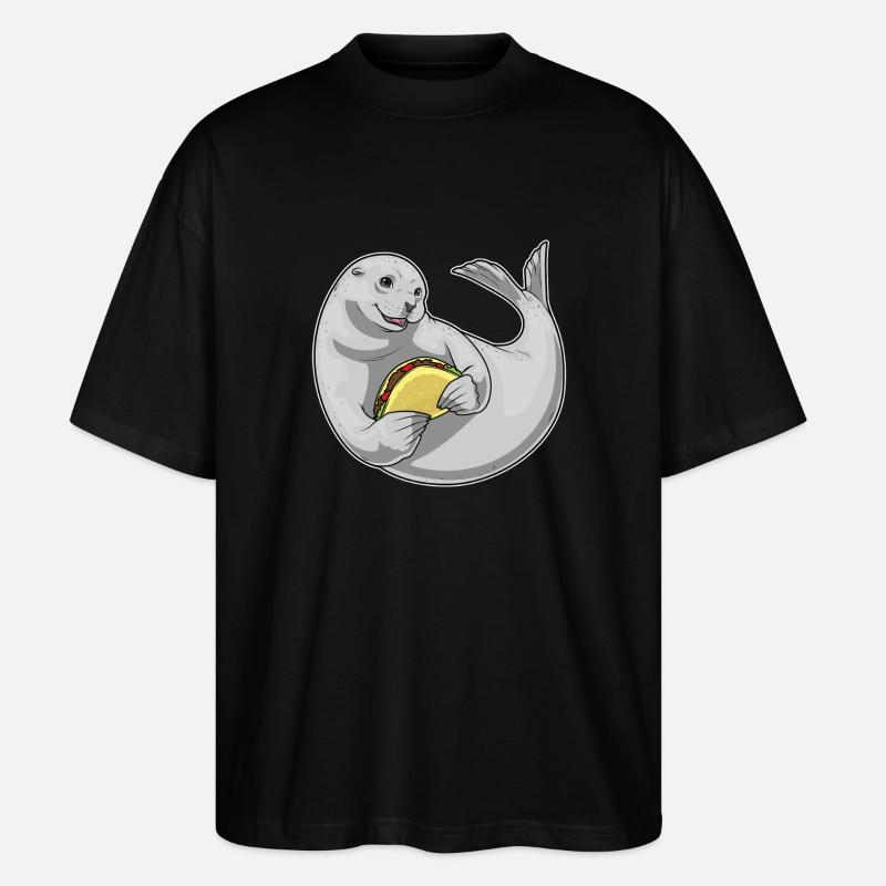 Taco des phoques - T-shirt bio Blaster 2.0 coupe oversize Stanley/Stella Unisexe - noir