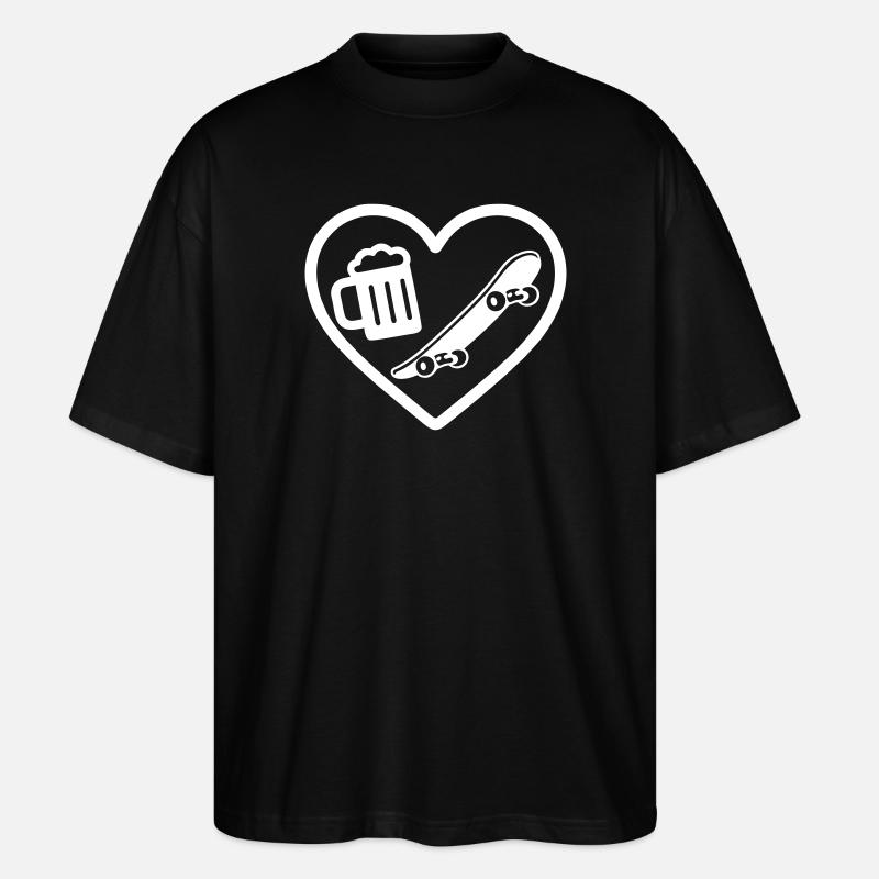 Bière Heart Skateboard - T-shirt bio Blaster 2.0 coupe oversize Stanley/Stella Unisexe - noir