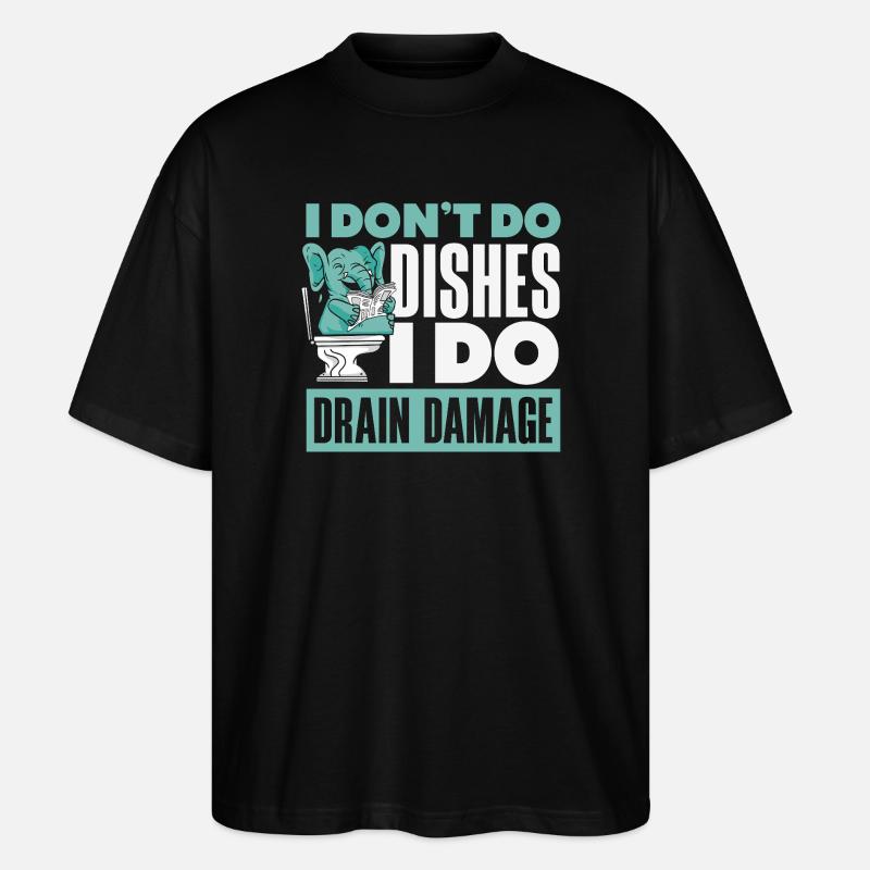 Toilet Clogging Master Funny - Stanley/Stella Oversized Unisex Organic T-shirt Blaster 2.0 - black