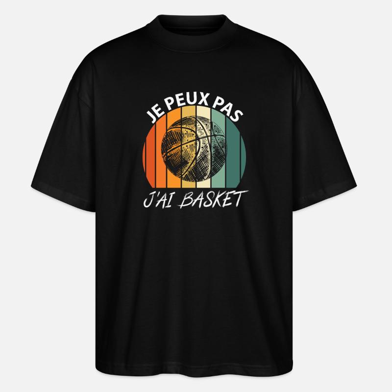 Je peux pas J'ai Basket - T-shirt bio Blaster 2.0 coupe oversize Stanley/Stella Unisexe - noir