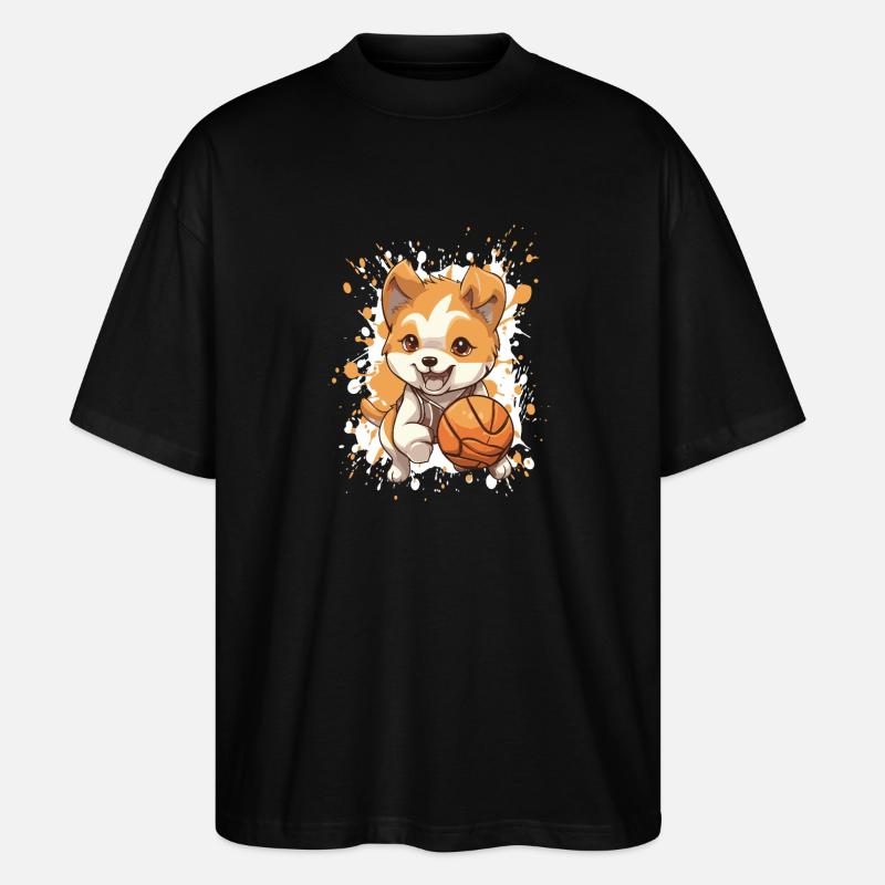 Kleiner Corgi Balljäger - Stanley/Stella Oversized Unisex Bio T-Shirt Blaster 2.0 - Schwarz