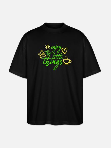 Enjoy The Little Things Gratitude Mindfulness - Stanley/Stella Oversized Unisex Organic T-shirt Blaster 2.0 - black