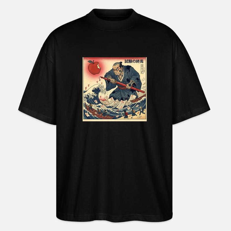 試験の終焉 Samurai Kampf Gegen Schulprüfungen - Stanley/Stella Oversized Unisex Bio T-Shirt Blaster 2.0 - Schwarz