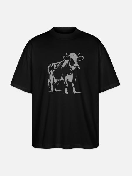 Kuh Motiv – Ländlicher Charme - Stanley/Stella Oversized Unisex Bio T-Shirt Blaster 2.0 - Schwarz