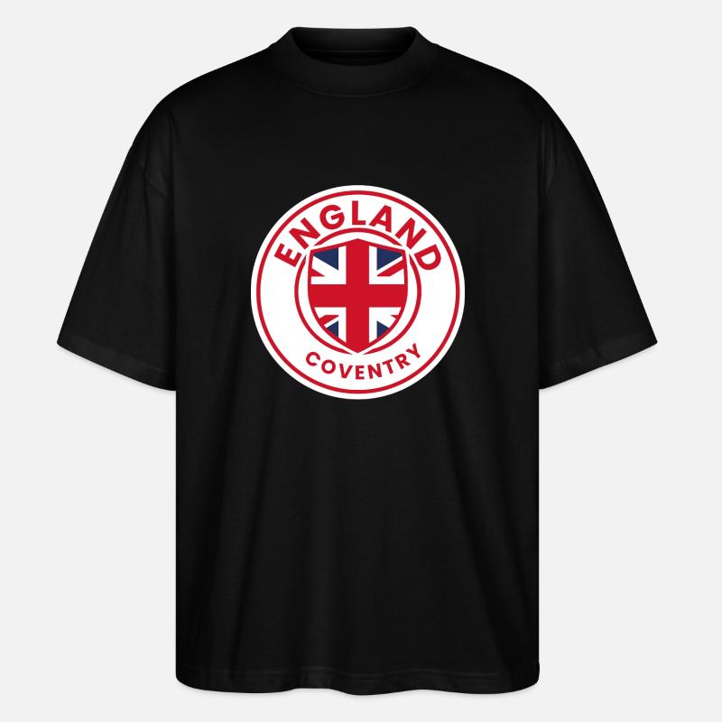 Coventry-Schild mit Union Jack - Stanley/Stella Oversized Unisex Bio T-Shirt Blaster 2.0 - Schwarz