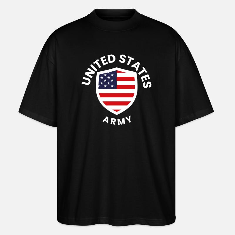 US Army Shield Flag Emblem - Stanley/Stella Oversized Unisex Bio T-Shirt Blaster 2.0 - Schwarz