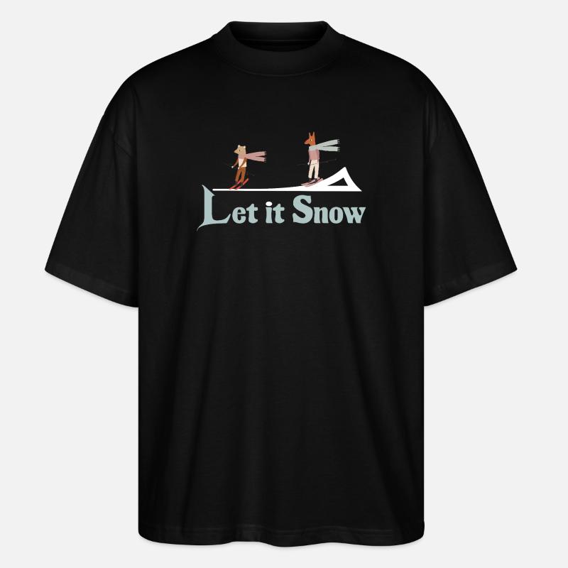 Let It Snow Winter Illustration - Stanley/Stella Oversized Unisex Bio T-Shirt Blaster 2.0 - Schwarz