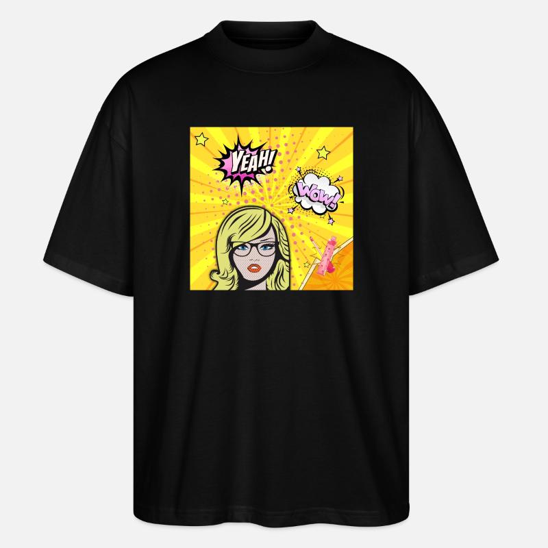 Pop-Art-Wow - Stanley/Stella Oversized Unisex Bio T-Shirt Blaster 2.0 - Schwarz