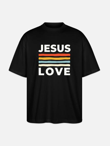 Jesus Love Christliche Nächstenliebe - Stanley/Stella Oversized Unisex Organic T-shirt Blaster 2.0 - black