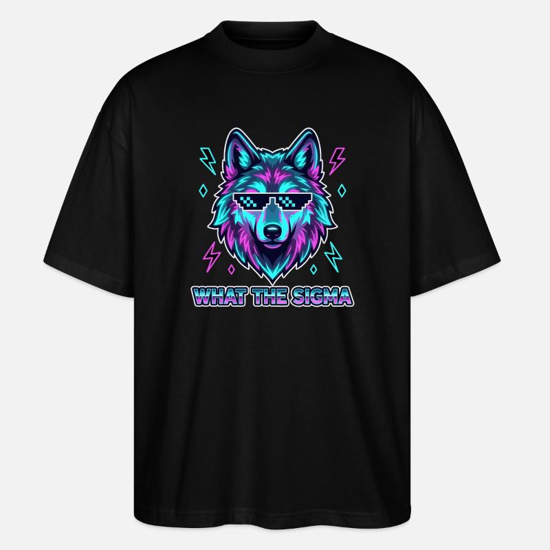 What The Sigma Wolf - Stanley/Stella Oversized Unisex Bio T-Shirt Blaster 2.0 - Schwarz