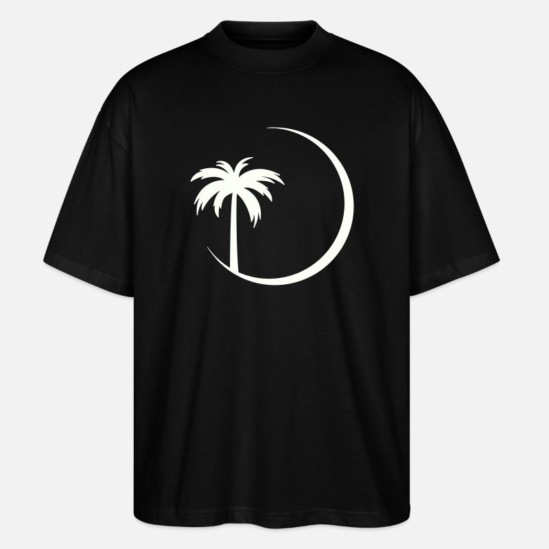 Palm Circle Silhouette - Stanley/Stella Oversized Unisex Organic T-shirt Blaster 2.0 - black