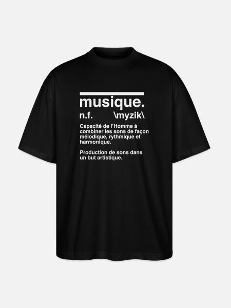 Music Definition Dictionary Style - Stanley/Stella Oversized Unisex Organic T-shirt Blaster 2.0 - black