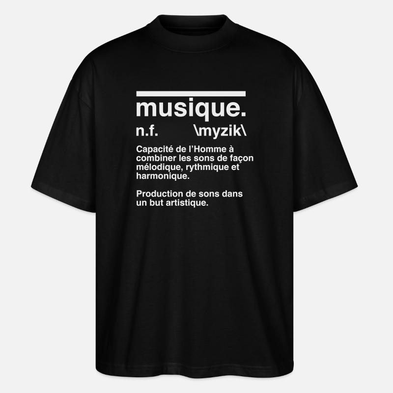 Music Definition Dictionary Style - Stanley/Stella Oversized Unisex Organic T-shirt Blaster 2.0 - black