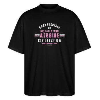 Installer Trainee Training Apprenticeship Trainee Women - Stanley/Stella Oversized Unisex Organic T-shirt Blaster 2.0 - black - Front - Alina (178cm) & Michal (187cm)