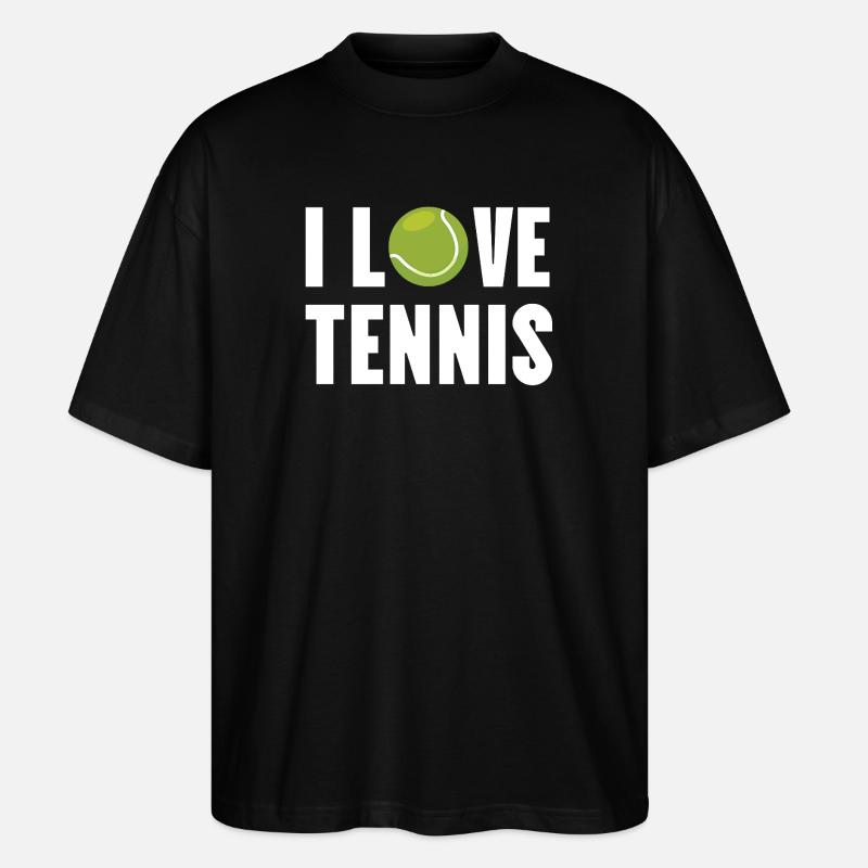Ich liebe Tennis. - Stanley/Stella Oversized Unisex Bio T-Shirt Blaster 2.0 - Schwarz