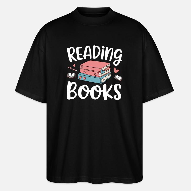 Bücher lesen - Stanley/Stella Oversized Unisex Bio T-Shirt Blaster 2.0 - Schwarz