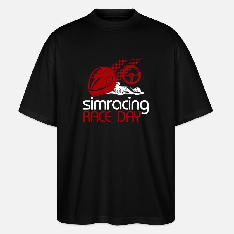 Sim Racing Race Day Logo - Stanley/Stella Oversized Unisex Bio T-Shirt Blaster 2.0 - Schwarz