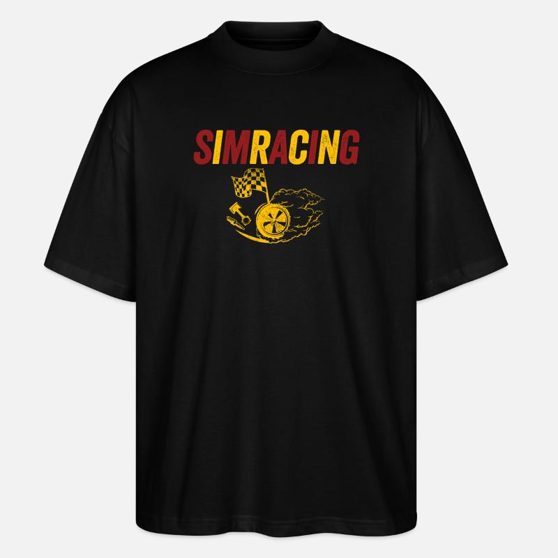 SimRacing Heatwave Emblem - Stanley/Stella Oversized Unisex Bio T-Shirt Blaster 2.0 - Schwarz
