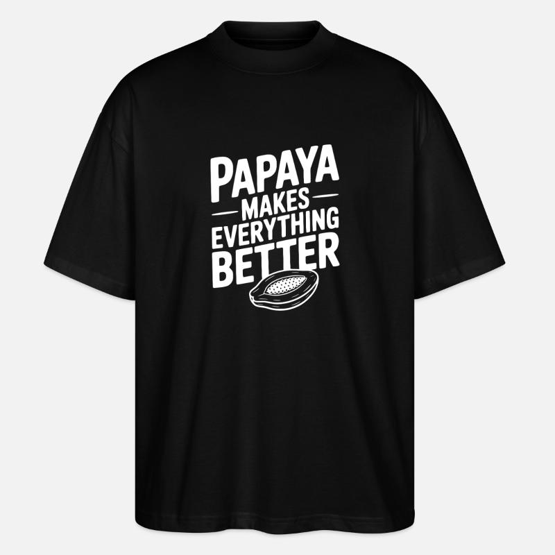 Papaya Makes Everything Better - Stanley/Stella Oversized Unisex Organic T-shirt Blaster 2.0 - black