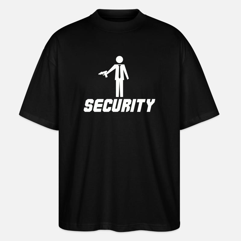 Security mit Waffe - Stanley/Stella Oversized Unisex Bio T-Shirt Blaster 2.0 - Schwarz