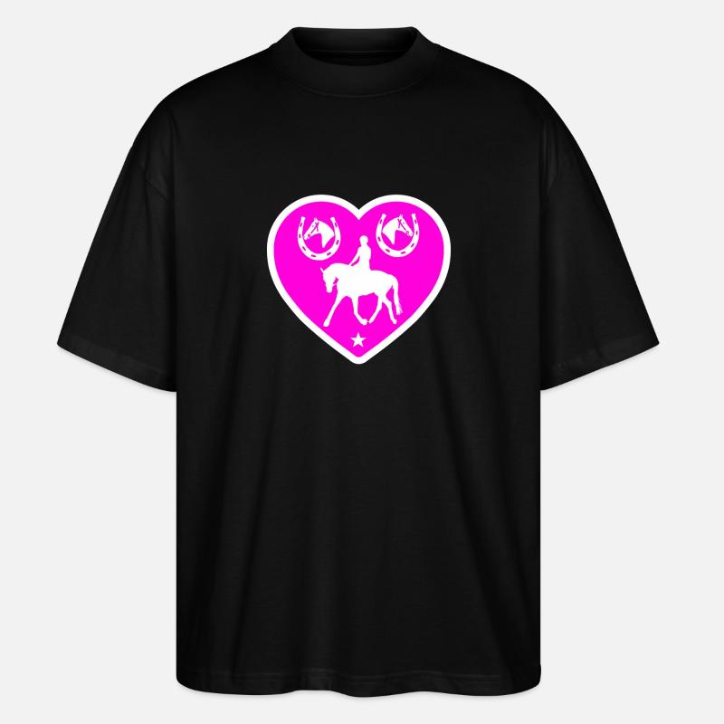 Pferde - Stanley/Stella Oversized Unisex Bio T-Shirt Blaster 2.0 - Schwarz