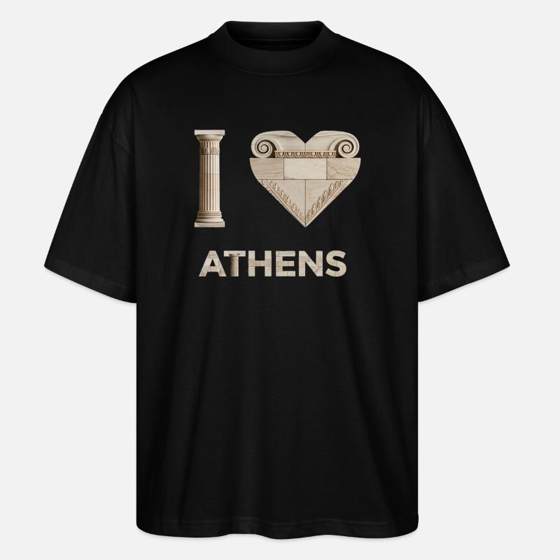 ATHENS – Marble Architectural Lettering - Stanley/Stella Oversized Unisex Bio T-Shirt Blaster 2.0 - Schwarz