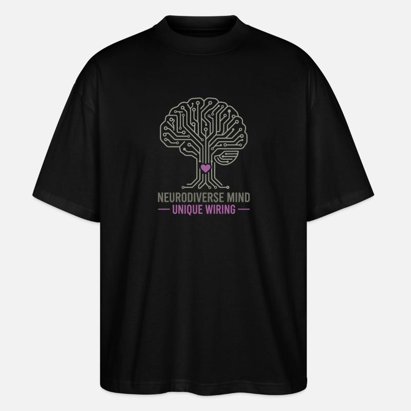 NEURODIVERSER GEIST Einzigartiges Verdrahtungsbewusstsein - Stanley/Stella Oversized Unisex Bio T-Shirt Blaster 2.0 - Schwarz