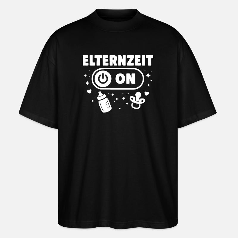 Elternzeit On - Baby - Stanley/Stella Oversized Unisex Bio T-Shirt Blaster 2.0 - Schwarz