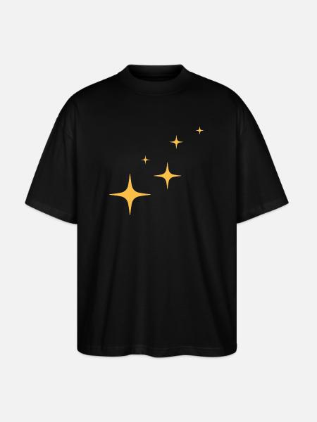 Sparkle - Glitter - Stars - Stanley/Stella Oversized Unisex Organic T-shirt Blaster 2.0 - black