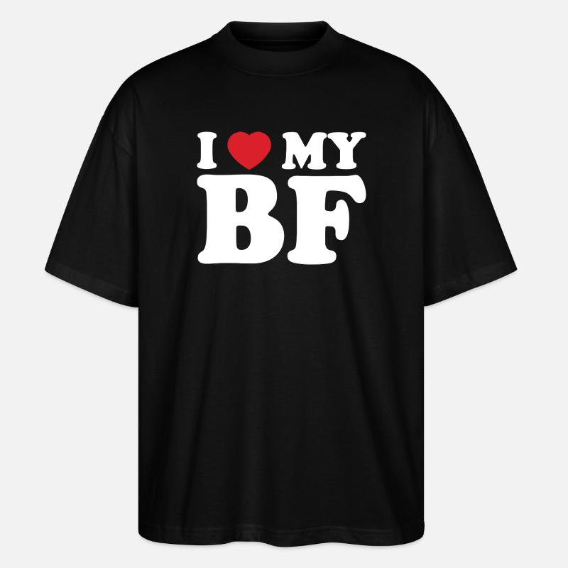 I Heart My BE Tee - T-shirt bio Blaster 2.0 coupe oversize Stanley/Stella Unisexe - noir