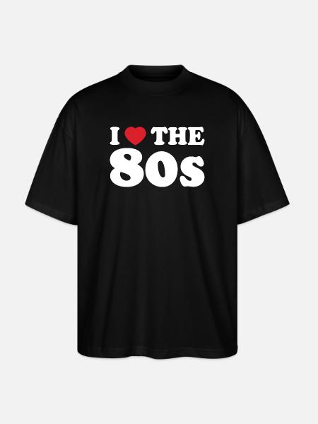 I Love The 80s Retro - Stanley/Stella Oversized Unisex Organic T-shirt Blaster 2.0 - black