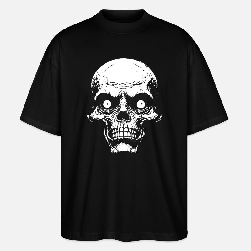 Graphique du Crâne Psychopathe - T-shirt bio Blaster 2.0 coupe oversize Stanley/Stella Unisexe - noir