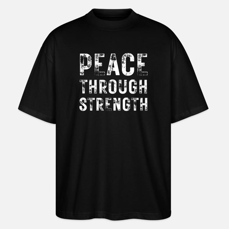 Frieden durch Stärke - Stanley/Stella Oversized Unisex Bio T-Shirt Blaster 2.0 - Schwarz
