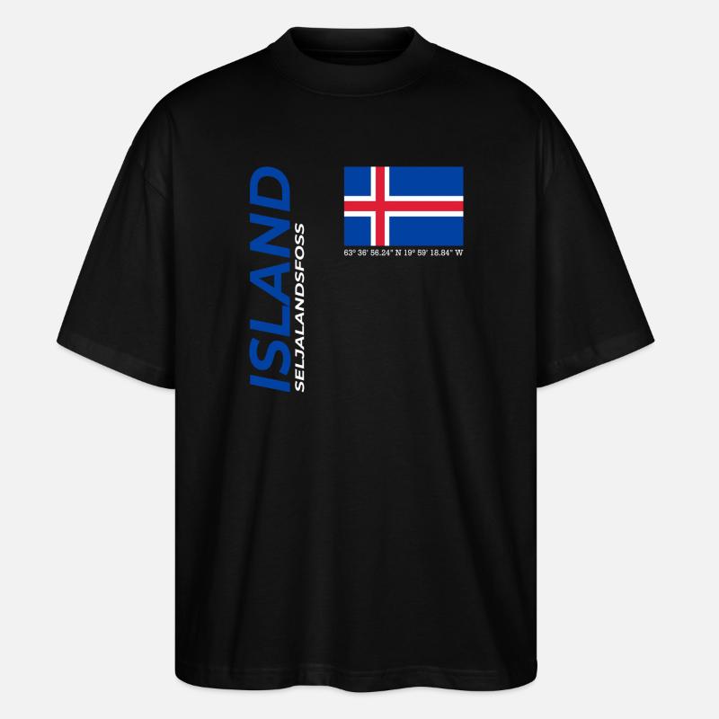 Seljalandsfoss - Stanley/Stella Oversized Unisex Bio T-Shirt Blaster 2.0 - Schwarz