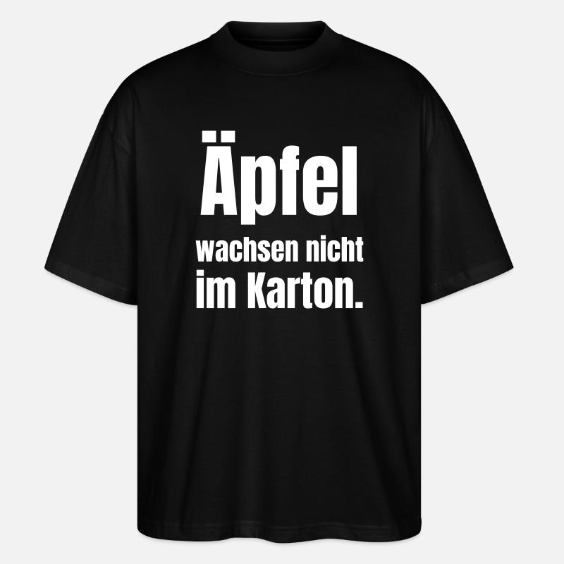 Äpfel wachsen nicht im Karton - Stanley/Stella Oversized Unisex Bio T-Shirt Blaster 2.0 - Schwarz