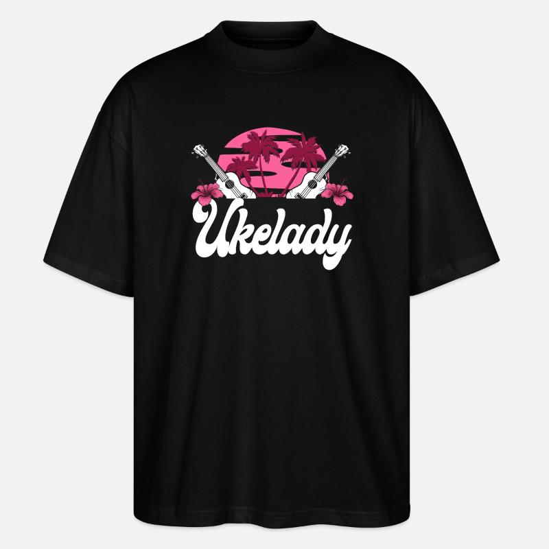 Ukulélé hawaïen Uke Ukelady - T-shirt bio Blaster 2.0 coupe oversize Stanley/Stella Unisexe - noir