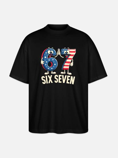 US Flag 67 Memes Six Seven - T-shirt bio Blaster 2.0 coupe oversize Stanley/Stella Unisexe - noir