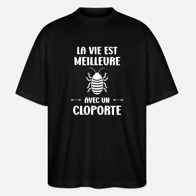 cloporte_-10- - Stanley/Stella Oversized Unisex Bio T-Shirt Blaster 2.0 - Schwarz