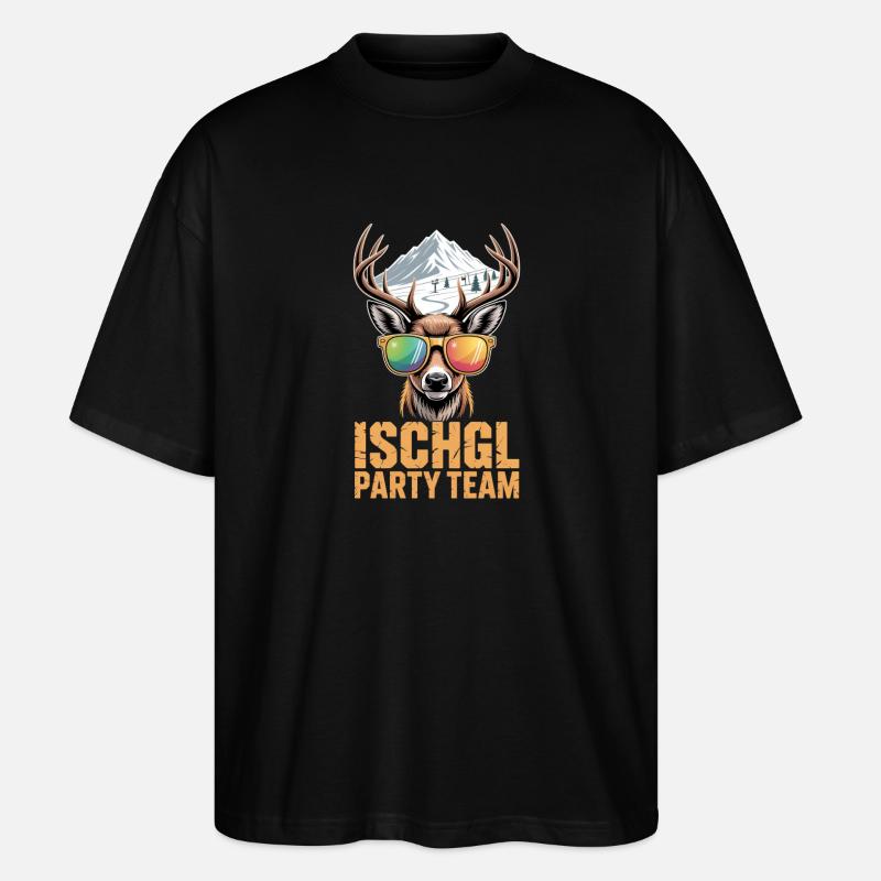 Ischgl Party Team Après Ski - Stanley/Stella Oversized Unisex Bio T-Shirt Blaster 2.0 - Schwarz