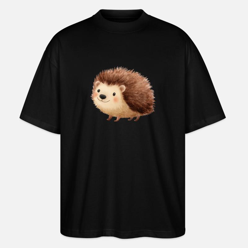 Cute Hedgehog – Childish and Charming Drawing - Stanley/Stella Oversized Unisex Organic T-shirt Blaster 2.0 - black