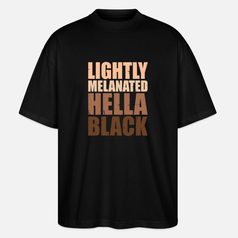 Leicht melanierte Hella Black - Stanley/Stella Oversized Unisex Bio T-Shirt Blaster 2.0 - Schwarz