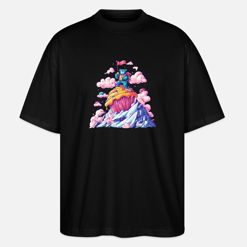 Bärenabenteuer Cupcake Gipfel - Stanley/Stella Oversized Unisex Bio T-Shirt Blaster 2.0 - Schwarz