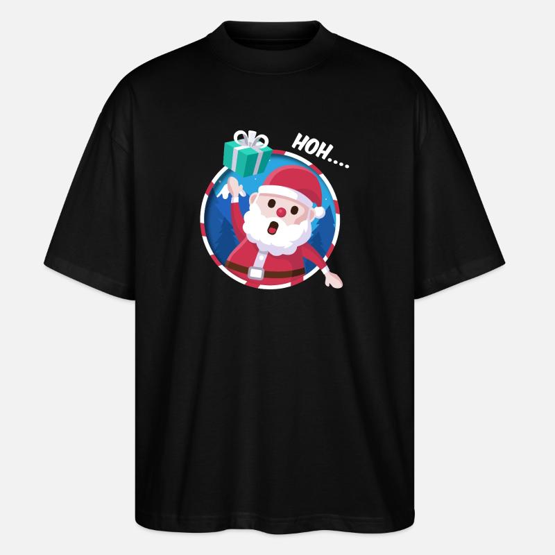 Leuchtender Santa Geschenk - Stanley/Stella Oversized Unisex Bio T-Shirt Blaster 2.0 - Schwarz