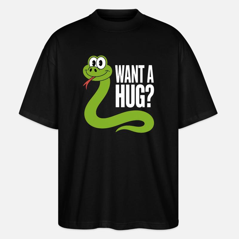 Dessin animé Câlin-moi Serpent - T-shirt bio Blaster 2.0 coupe oversize Stanley/Stella Unisexe - noir