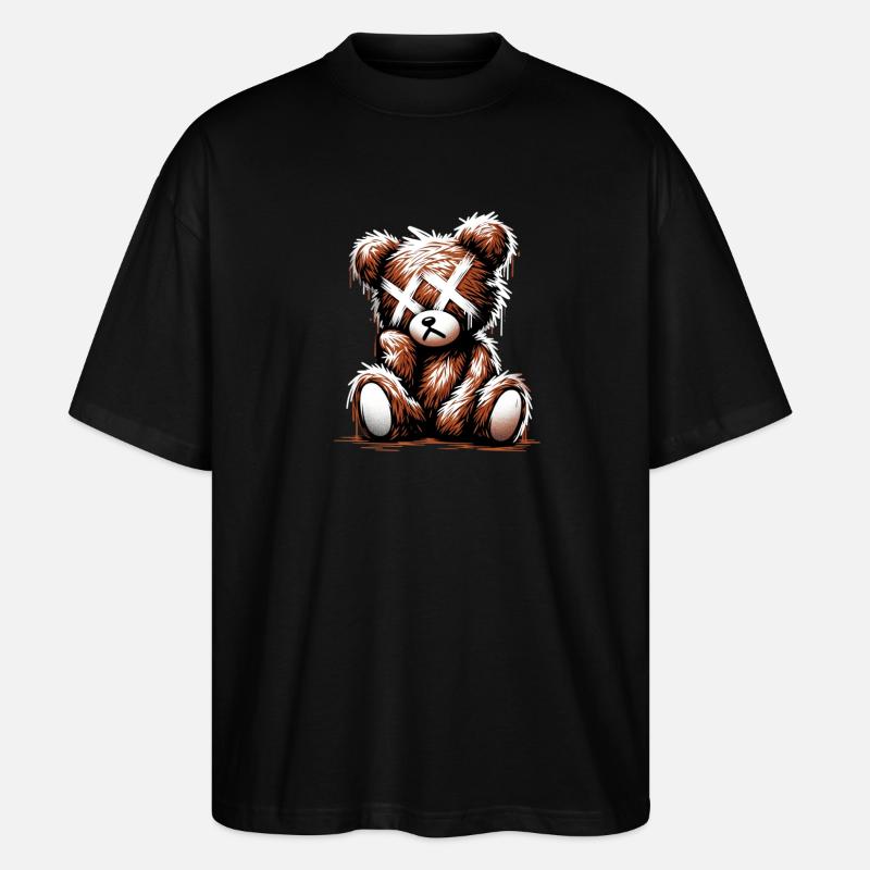 Broken Sad Teddy Graffiti Art - T-shirt bio Blaster 2.0 coupe oversize Stanley/Stella Unisexe - noir