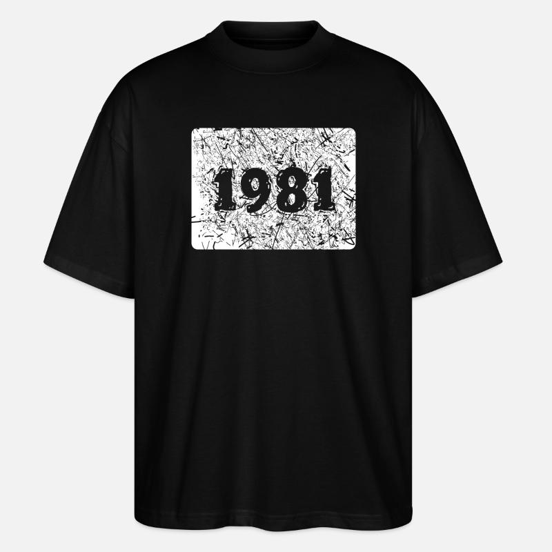 Jahr 1981 - Stanley/Stella Oversized Unisex Bio T-Shirt Blaster 2.0 - Schwarz
